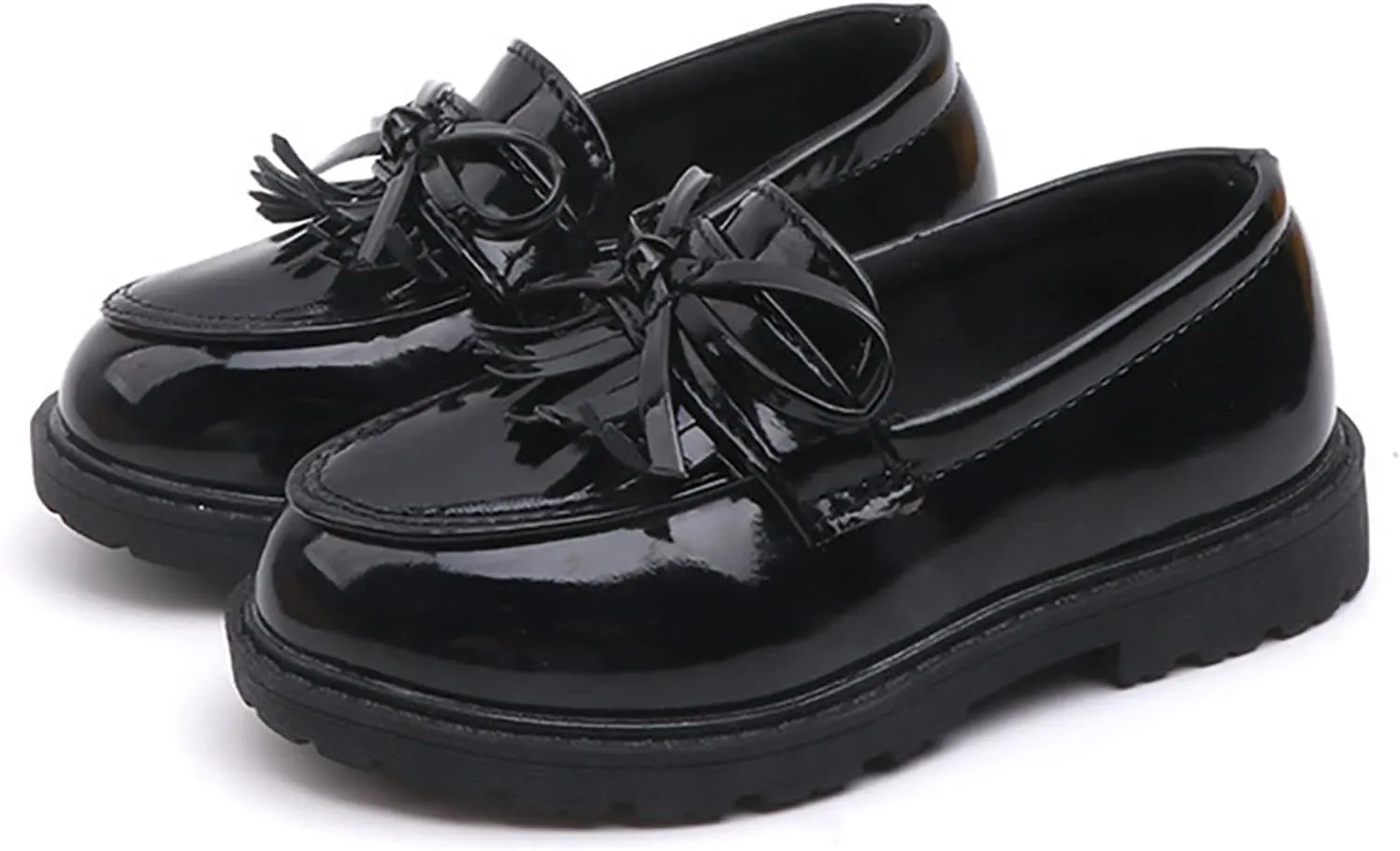 Girls Slip On Leather Loafer Tassel Bow School Dress Shoes For Girls Toddler Shoes Girl