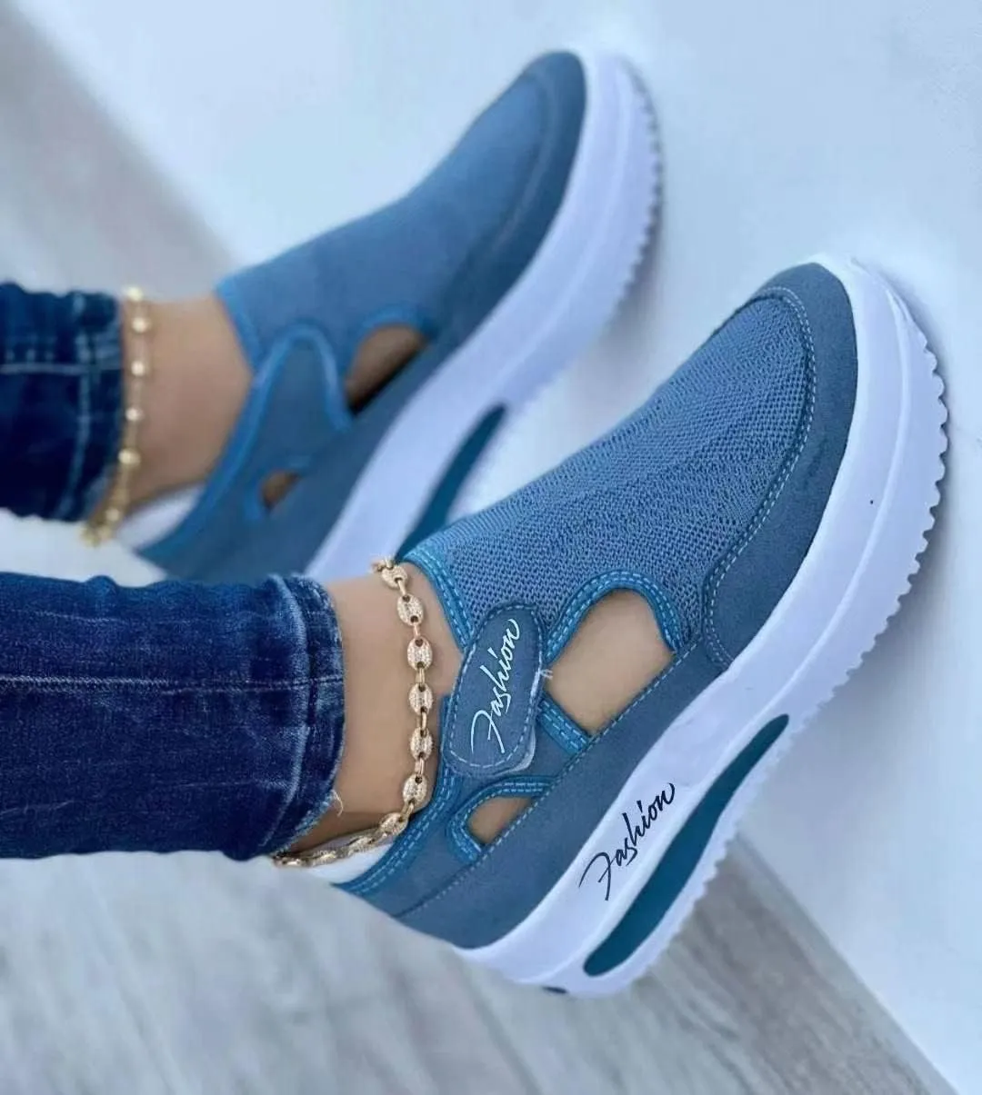 Ladmiple Sneakers For Women Slip On Low Cut Casual Walking Shoes Dressy Summer Comfort Fashion Platform Flats Loafers