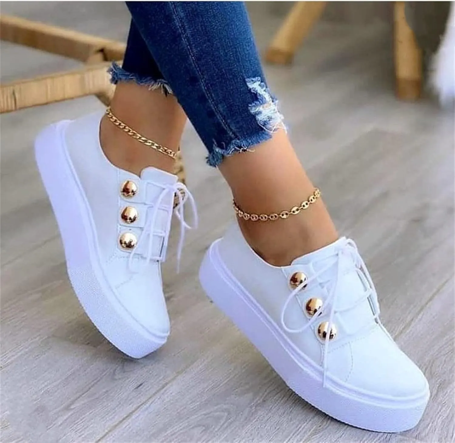 Ladmiple Sneakers For Women Slip On Low Top Fashion Dressy Casual Summer Comfort Non Slip Walking Shoes Flats Loafers