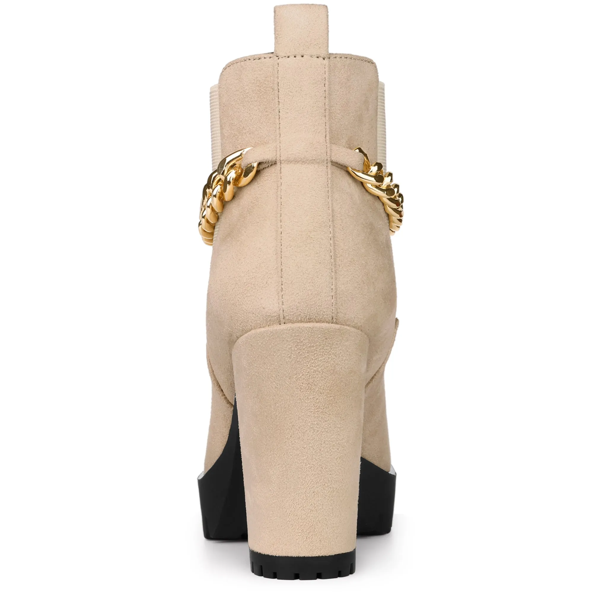 Platform Chain Chunky High Heel Chelsea Boots
