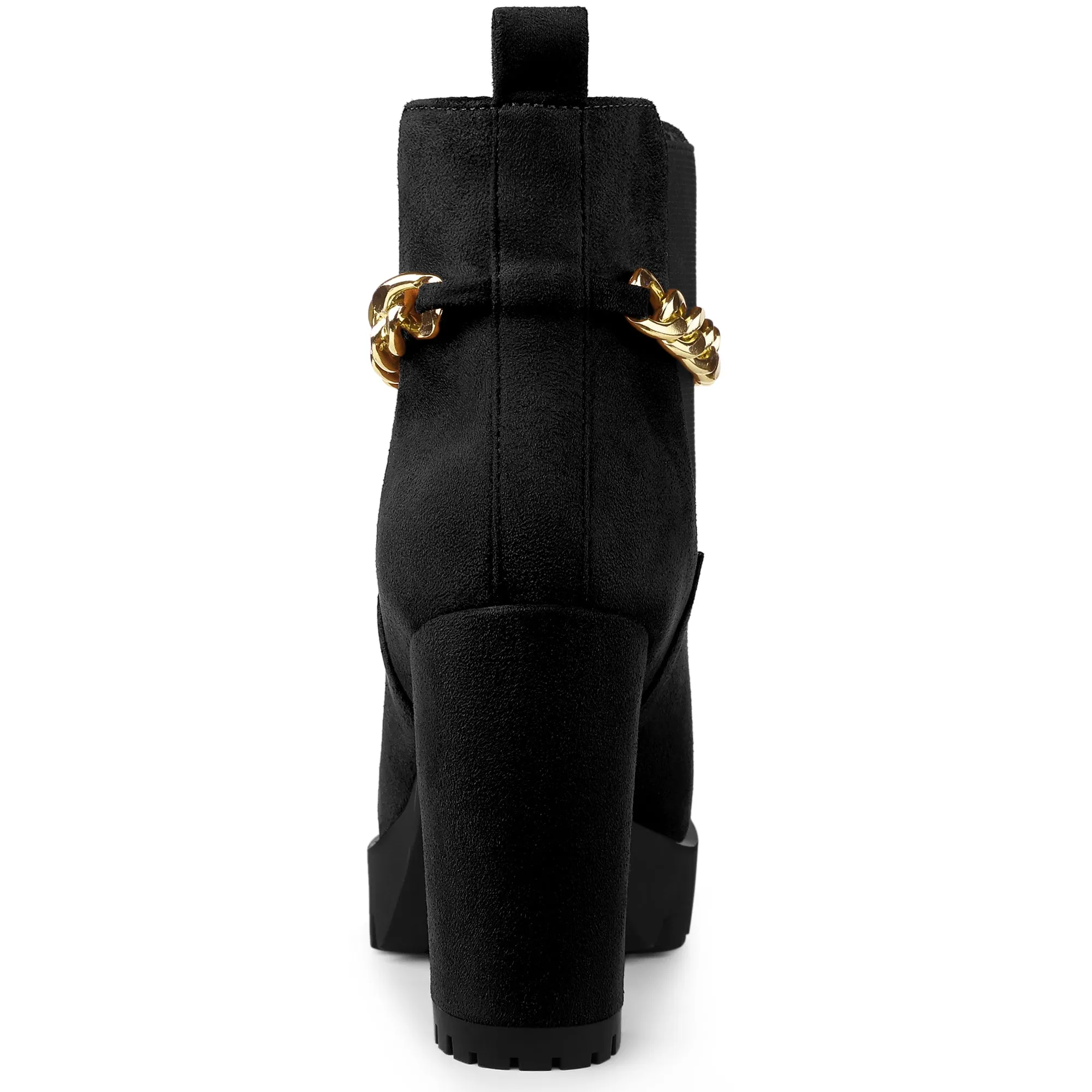 Platform Chain Chunky High Heel Chelsea Boots