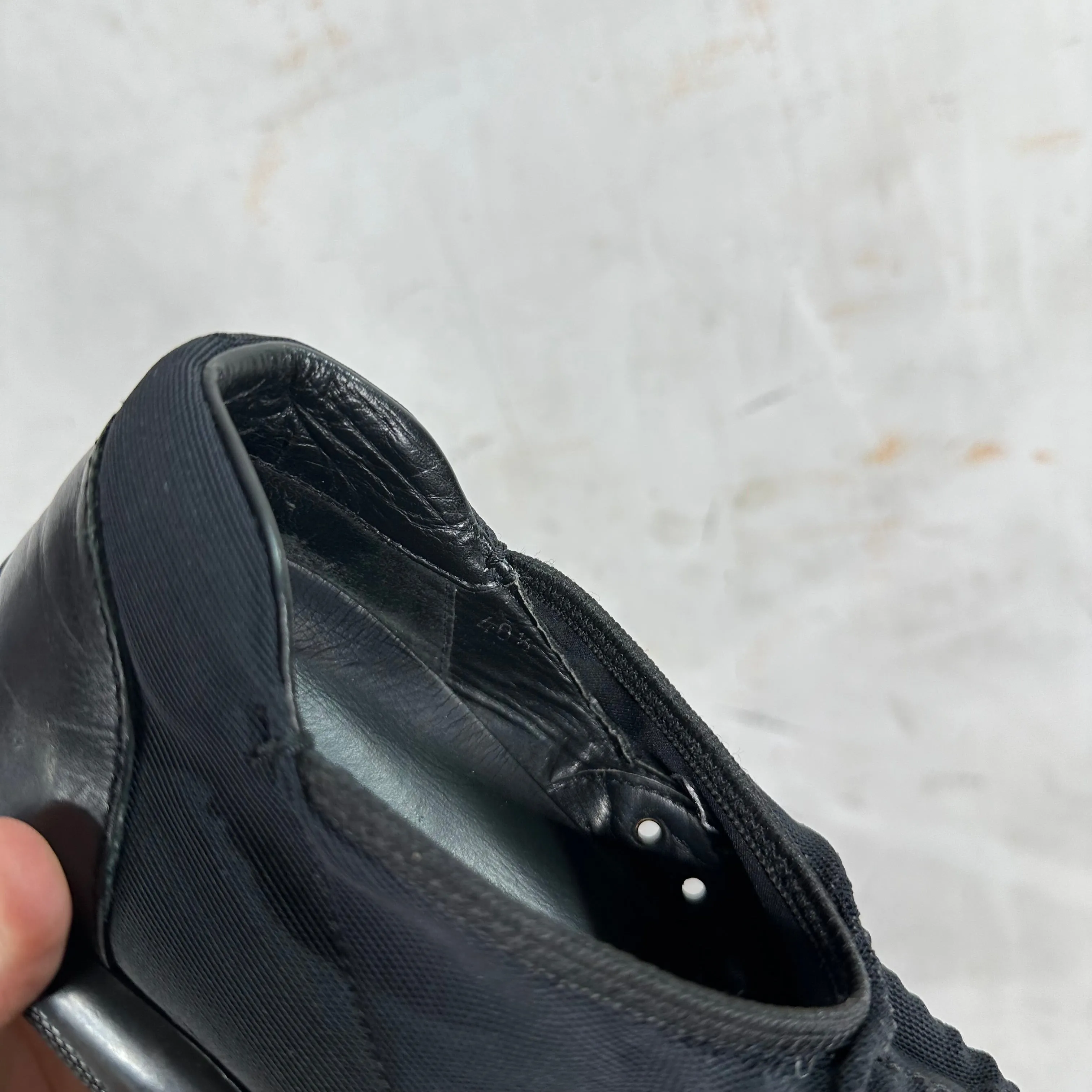 Prada Elastic Leather Slip Ons