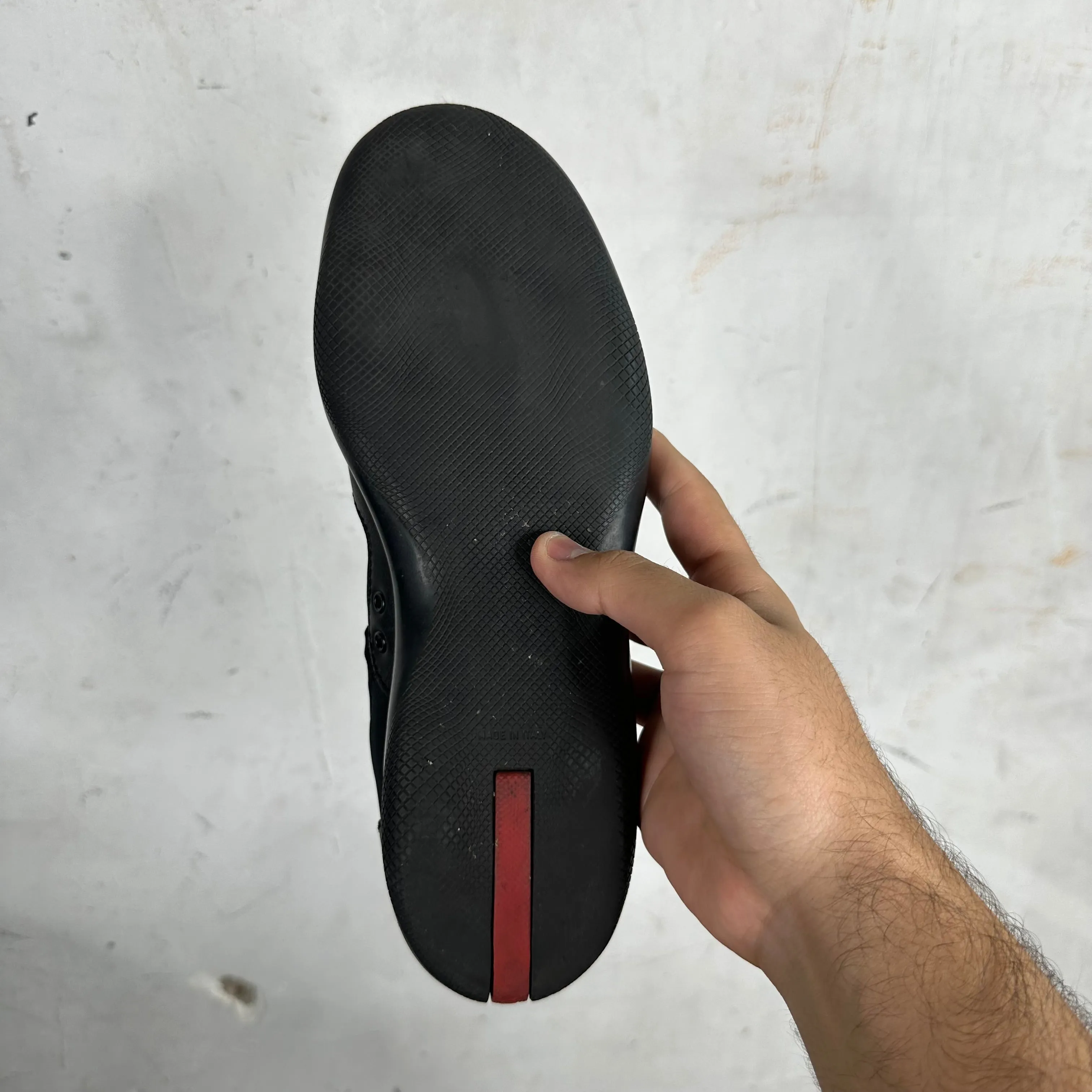 Prada Elastic Leather Slip Ons