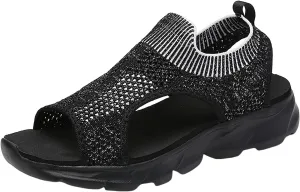 Wedge Sandals Dressy Flats for Women Summer Outdoor Camping Walking Beach Sandals Hiking Women's Ankle Strap Low Wedge Womens Summer Flat